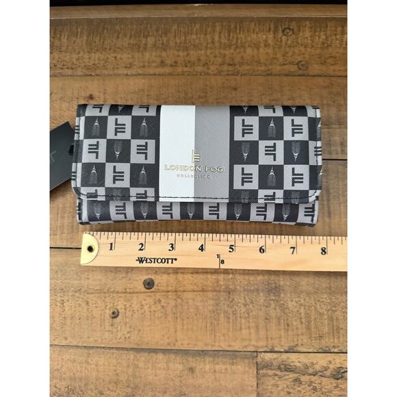 London Fog Wallet Women's Lara Signature Flap Checkered Faux Leather New - Picture 7 of 8